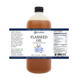 Zatural Flaxseed Oil - 100% Pure Flax Seed Oil - 0 Additives - 0 Fillers - Cold Pressed - Unrefined, 32 Oz