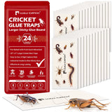 LULUCATCH Cricket Insect Glue Traps - 24 Pack Bug Sticky Traps, Large & Adhesive Spider Scorpion Trap with Pre-Baited Attractant, Highly Effective Glue Boards Indoor, Non-Toxic, Safe to Children, Pets