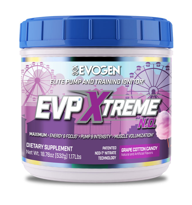 Evogen EVP Xtreme NO | Arginine Nitrate, Beta-Alanine, Citrulline Pre-Workout, Nitric Oxide, Muscle Pump | 40 Servings (Grape Cotton Candy)