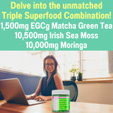 Moringa Irish Sea Moss Chlorophyll EGCg Green Tea Burdock Root Bladderwrack Super Greens Gummies, Powder Capsules Pills Liquid Drops Oil Tincture Supplement Supplements Alt, Organic Green Seamoss