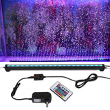 SZMiNiLED Submersible Aquarium Light, Fish Tank Light with Air Bubble Hole, RGB Color Changing Brightness Adjustable IP68 Waterproof Remote Control LED Light for Aquarium Fish Tank 20 inch