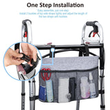 Dotday Walker Bag with Cooler Bag, Water Resistant Storage Bag Walker Accessories with Temperature Controlled Pocket for Seniors, Walker Bag Fit for Walkers, Rollator, Wheelchair & Scooters-Grey