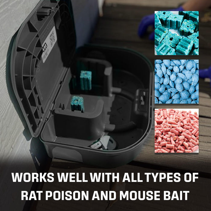 Exterminator’s Choice - Bait Station - Includes 12 Small Bait Station and One Key - Heavy Duty Bait Box for Mice and Other Pests - Durable and Discreet