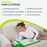 ProsourceFit Acupressure Mat and Pillow Set - Cotton ,Green