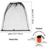 HESTYA 4 Pack Mosquito Net Face Mesh Net Protecting Net for Outdoor Hiking Camping Climbing Mosquito Fly Insects Preventing (Black, Gray, Regular Size)