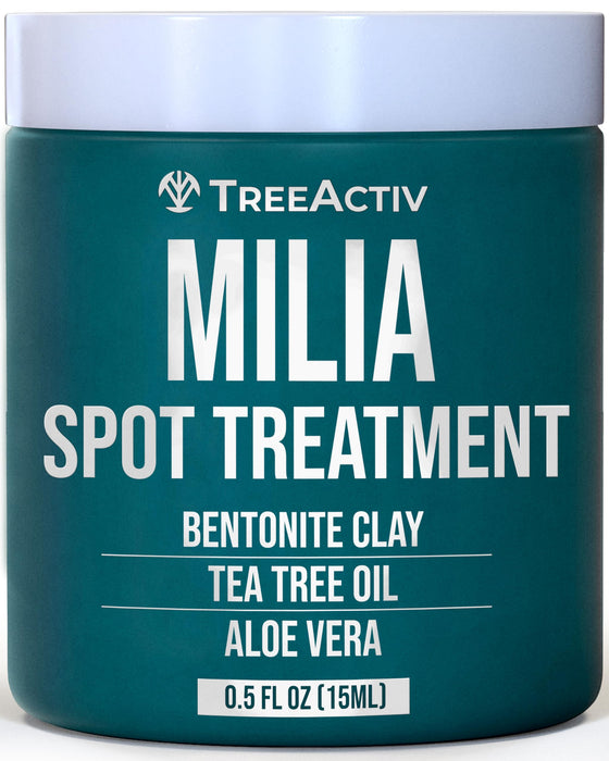 TreeActiv Milia & Acne Spot Treatment 0.5oz, Overnight Milia Remover Treatment with Bentonite Clay Aloe Vera, Milia Removal Cream for Milia Prone Skin, Milia Treatment Under Eyes