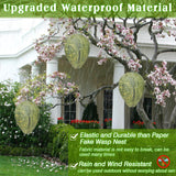 ZeeDix 4 Pack Hanging Wasp Nest Decoy- Waterproof Effective Deterrent Bee Hornets Wasp Nest for Outdoor, Home and Garden(8.66"×11",Dark Color)