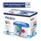 Aqueon Betta Bowl Aquarium Fish Tank Kit, Blue, Half Gallon