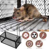 Humane Rat Trap Chipmunk Rodent Trap Mouse Trap Squirrel Trap Small Live Animal Trap Mouse Voles Hamsters Live Cage Rat Mouse Cage Trap for Mice Easy to Catch and Release (Black,4 Pcs)