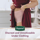 Depend Silhouette Adult Incontinence and Postpartum Underwear for Women, Large, Maximum Absorbency, Pink, 52 Count (2 Packs of 26), Packaging May Vary