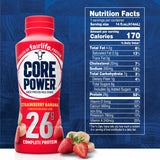 Core Power Fairlife 26g Protein Milk Shakes, Ready To Drink for Workout Recovery, Strawberry Banana, 14 Fl Oz (Pack of 12)