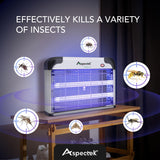 Aspectek 20W Electric Bug Zapper for Indoor use. Effective Against Mosquitoes and Flies. 2 Extra Replacement Bulbs Included. Lightweight Design, 2800V Powerful Grid, Easy Cleaning, Washable Tray.