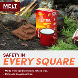 Fire Starter Squares 160 - Fire Starter Pack for Chimney, Grill Pit, Fireplace, Campfire, BBQ & Smoker - Water Resistant and Odourless - Camping Accessories