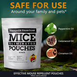 10 Pack All-Natural Mice Repellent Pouches – Harmless Peppermint Essential Oil Mouse Deterrent - Keep Mice Out of Your Home and Your Family Safe - by Tougher Than Tom