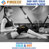 FreezeSleeve Copper Charcoal Ice & Heat Therapy Sleeve- Petite, Reusable, Flexible Gel Hot/Cold Pack, 360 Coverage for Knee, Elbow, Ankle, Wrist- X-Small