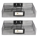 Rugged Ranch RATTR Ratinator Live Rat Squirrel Chipmunk Metal 2 Door Outdoor and Indoor Trap Cage, Catching Stray Animals, Black