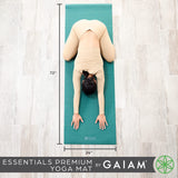 Gaiam Essentials Premium Yoga Mat with Yoga Mat Carrier Sling, Purple, 72 InchL x 24 InchW x 1/4 Inch Thick