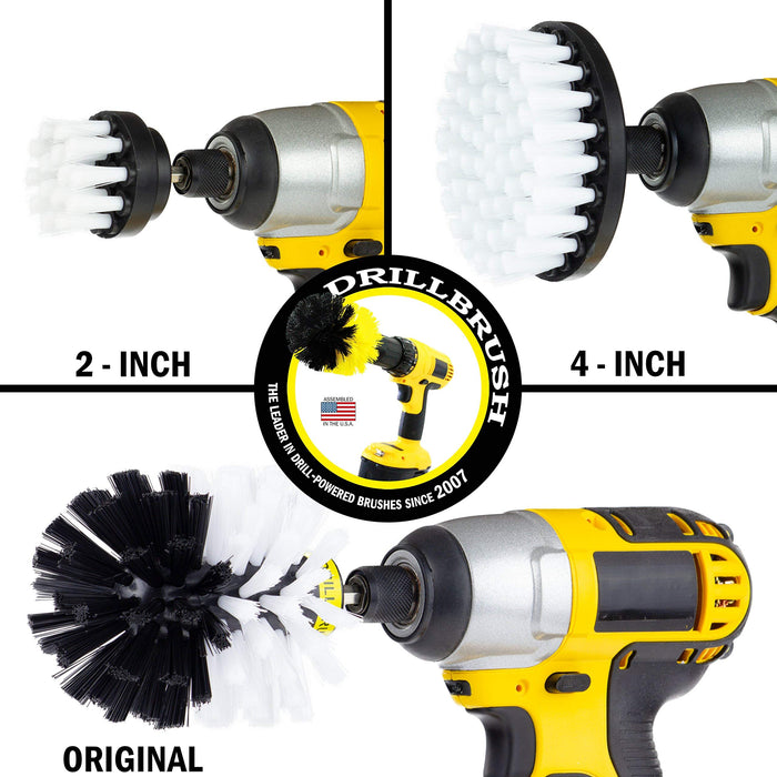 Drill Brush Power Scrubber by Useful Products Drillbrush 3 Piece Drill Brush Cleaning Tool Attachment Kit for Cleaning Furniture, Carpet, Chairs, Shower Door Glass – Drill Brush Wheel Cleaner Kit