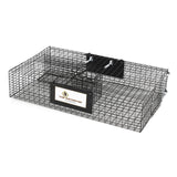 Rugged Ranch RATTR Ratinator Live Rat Squirrel Chipmunk Metal 2 Door Outdoor and Indoor Trap Cage, Catching Stray Animals, Black