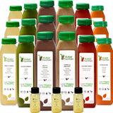 3 Day Protein Juice Cleanse by Raw Fountain, All Natural Raw Detox Cleanse, Cold Pressed Fruits, Vegetables, Vanilla and Chocolate Flavor, Tasty and Energizing, 18 Bottles 12oz, 3 Ginger Shots