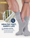 Pembrook Bamboo Diabetic Socks for Men & Women - 6 Pairs Ankle Length Womens Diabetic Socks | Bamboo Socks Womens | Diabetes Socks