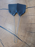 Hope Woodworking Leather Fly Swatter Set (2 Pack) – 17” Amish-Made Fly Swat w/Real Leather Paddle – Fly Swatters Multi Pack w/Metal Handle – Bug Swatter, Mosquito Swatter, Wasp Swatter (Black)