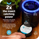 Katchy Indoor Fly Trap - Catcher & Killer for Mosquito, Gnat, Moth, Fruit Flies - Non-Zapper Traps for Buzz-Free Home (Duo, Black)