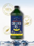 Carlyle Cod Liver Oil Liquid | 16 fl oz | Pack of 3 Bottles | Lemon Flavor | Norwegian | Non GMO, Gluten Free