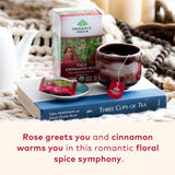 ORGANIC INDIA Tulsi Cinnamon Rose Herbal Tea - Holy Basil, Stress Relieving & Mystical, Immune Support, USDA Certified Organic, Supports Sugar Metabolism, Caffeine-Free - 18 Infusion Bags, 3 Pack