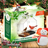 Nature Anywhere Transparent Acrylic Window Bird Feeder - Enhanced Suction Grip, Bird Watching for Cats, Easy-to-Clean, Outdoor Birdhouse - Perfect for Garden, Yard, & Elderly Viewing