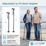 HurryCane HCANE-BK-C2 Freedom Edition Foldable Walking Cane with T Handle, Original Black