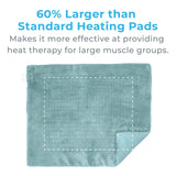 Pure Enrichment® PureRelief™ Ultra-Wide Microplush Heating Pad - 20” x 24” XXL Size & 6 Heat Settings for Temporary Neck, Shoulder & Back Pain Relief - Moist Heat Option & Machine Washable (Sea Glass)