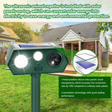 2 Pack Ultrasonic Deer Repellent Devices 2024 Newest Solar Animal Repeller for Cat Dog Deer Raccoon Coyote Skunk, Waterproof Cat Deterrent Outdoor with Explosive Flashing Light for Lawns Yard