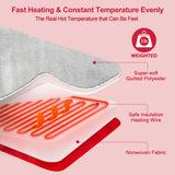 Weighted Heating Pad - Pads for Neck and Shoulders,2lb Large Electric Heated Neck Shoulder,for Back/Waist/Abdomen Pain Relief,6 Heat Settings 4 Auto-Off,Washable,Fast-Heating Technology 22.8×16.5"