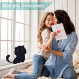 CRIMMY Heating Pad for Menstrual Cramps Period & Neck Shoulder Pain Relief, Portable Cuddly 19.7" Plush Cat with a Hot Soft Belly USB Powered, Gift for Daughter Girlfriend Wife (Black)