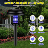4 Pcs Solar Bug Zapper Waterproof Outdoor Mosquito Zapper Mosquito Killer and Lighting Mosquito Repellent Lamp for Indoor Outdoor Use Garden Patio, Purple and White Light (Black, Plastic)