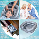 Circa Air Inflatable Hair Washing Basin For Bedridden - Wash Hair In Bed With Inflatable Shampoo Basin. Portable Shampoo Bowl With Pillow For Extra Comfort. The Perfect Inflatable Sink For Locs Detox