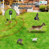 GARDEN SECRETS Solar Animal Repellent. Ultrasonic Outdoor Animal Repeller, Deer Repellent Raccoon Repellent Skunk Repellent Cat Rat Dog and Mice Deterrent. Waterproof Devices, Keep Pest Away.