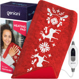 GENIANI XL Heating Pad for Lower Back Pain & Period Cramps Relief, Auto Shut Off, Machine Washable Heat Pad, Christmas Gifts for Men & Women, Mom, Father (Festive Red)