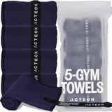 Acteon Microfiber Quick Dry Gym Towel, Silver ION Odor-Free Mega Absorbent Fiber, Fast Drying, Men & Women Workout Towels for Body Sweat, Beach Camping, Travel