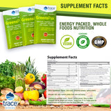 Trace Minerals | Greens Pak | Powder Drink Mix Dietary Supplement for Adults and Kids | 50+ Super Foods, Raw Vegetables, Antioxidants, Fiber, Enzymes, Probiotics | Natural Berry Flavor | 30 Packets