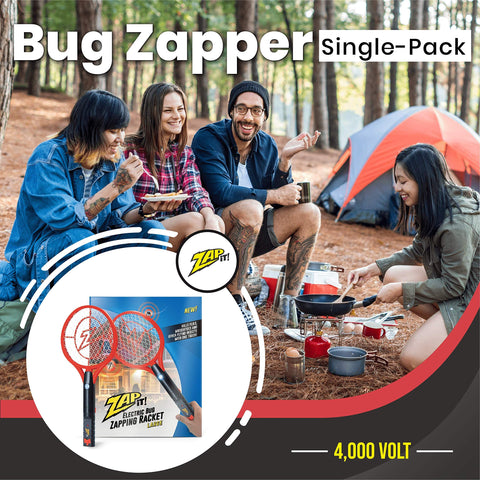 ZAP iT! Bug Zapper Rechargeable Bug Zapper Racket, 4,000 Volt, USB Charging Cable