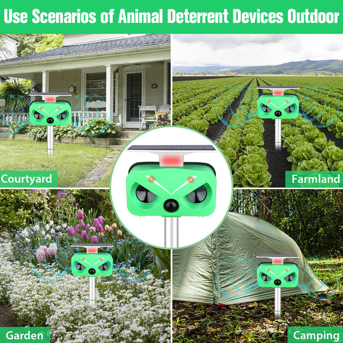 Cat Repellent Outdoor,Ultrasonic Pest Repellent Solar Powered,Cat Repellent Outdoor to Keep Cats Away,Animal Deterrent Devices Outdoor with Flashing Lights,Rabbit Repellent Ultrasonic Solar for Yard