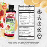Barlean's Strawberry Banana Omega 3 Liquid Flaxseed Oil with 2,968 mg Vegan Omegas 3 6 9, Smoothie Supplements for Kids & Adults from Cold Pressed Flax Seed Oil, Non-GMO & Gluten Free, 16 oz