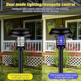 4 Pcs Solar Bug Zapper Waterproof Outdoor Mosquito Zapper Mosquito Killer and Lighting Mosquito Repellent Lamp for Indoor Outdoor Use Garden Patio, Purple and White Light (Black, Plastic)