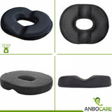 AnboCare Donut Gel Sitting Pillow - Orthopedic Memory Foam for Tailbone Pain, Hemorrhoid, Bed Sores, Postpartum, Prostate, Coccyx & Sciatica Pain