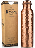 Kosdeg Copper Water Bottle - 34 Oz Extra Large - A Hammered Ayurvedic Pure Copper Vessel For Drinking - Drink More Water, Lower Your Sugar Intake And Enjoy The Health Benefits Immediately