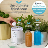 Katchy Indoor Fly Trap - Catcher & Killer for Mosquito, Gnat, Moth, Fruit Flies - Non-Zapper Traps for Buzz-Free Home (Duo, Black)