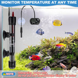 Dreyoo 2 Set 50W Aquarium Fish Tank Heater, Submersible Aquarium Heater with Thermometers and Suckers, Adjustable Knob Aquarium Water Heater Built-in Thermostat for 5-15 Gallon Aquariums