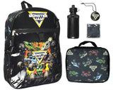 Monster Jam Megladon Grave Digger Max-D Monster Trucks Backpack Lunch Bag Water Bottle Ice Pack 5 Piece Mega Set